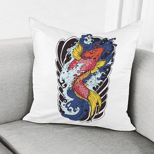 Japanese Koi Carp Tattoo Print Pillow Cover