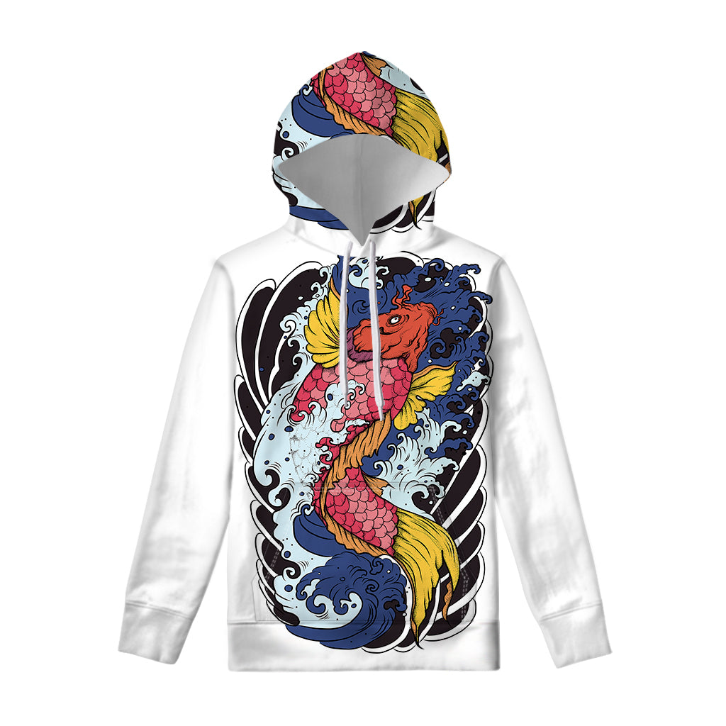 Japanese Koi Carp Tattoo Print Pullover Hoodie