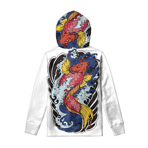 Japanese Koi Carp Tattoo Print Pullover Hoodie