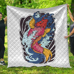 Japanese Koi Carp Tattoo Print Quilt