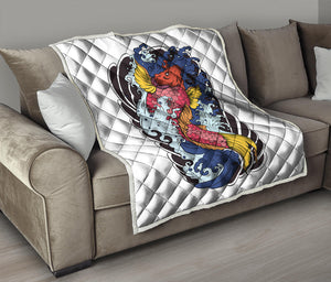 Japanese Koi Carp Tattoo Print Quilt