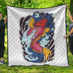 Japanese Koi Carp Tattoo Print Quilt