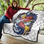 Japanese Koi Carp Tattoo Print Quilt