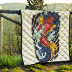 Japanese Koi Carp Tattoo Print Quilt