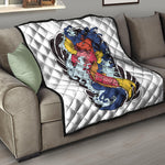 Japanese Koi Carp Tattoo Print Quilt