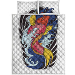 Japanese Koi Carp Tattoo Print Quilt Bed Set