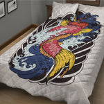 Japanese Koi Carp Tattoo Print Quilt Bed Set