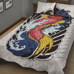 Japanese Koi Carp Tattoo Print Quilt Bed Set