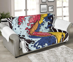 Japanese Koi Carp Tattoo Print Sofa Protector