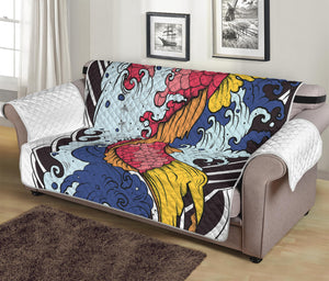 Japanese Koi Carp Tattoo Print Sofa Protector