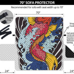 Japanese Koi Carp Tattoo Print Sofa Protector