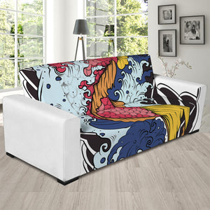 Japanese Koi Carp Tattoo Print Sofa Slipcover