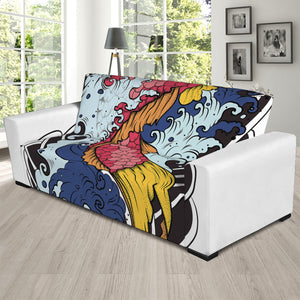 Japanese Koi Carp Tattoo Print Sofa Slipcover