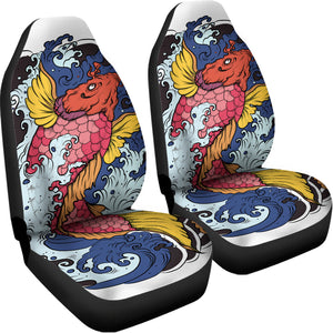 Japanese Koi Carp Tattoo Print Universal Fit Car Seat Covers