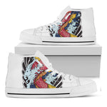 Japanese Koi Carp Tattoo Print White High Top Shoes