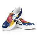 Japanese Koi Carp Tattoo Print White Slip On Sneakers