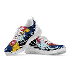 Japanese Koi Carp Tattoo Print White Sneakers