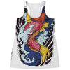 Japanese Koi Carp Tattoo Print Women's Racerback Tank Top