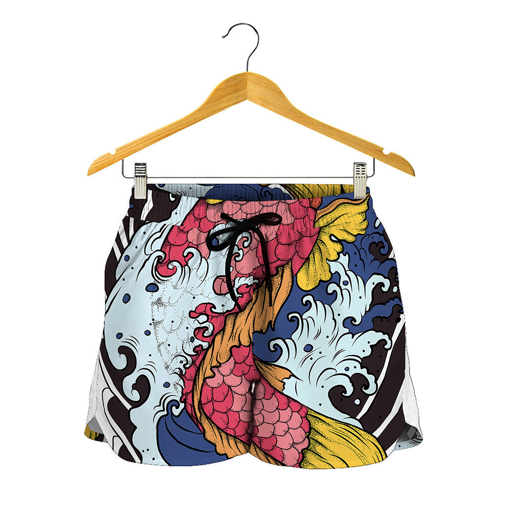 Japanese Koi Carp Tattoo Print Women's Shorts