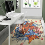 Japanese Koi Fish Tattoo Print Area Rug