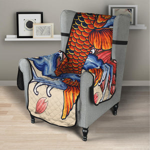 Japanese Koi Fish Tattoo Print Armchair Protector