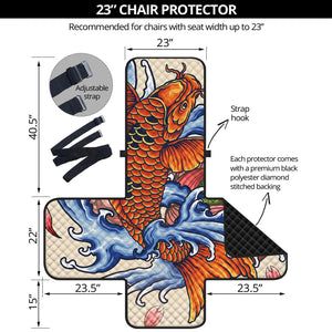 Japanese Koi Fish Tattoo Print Armchair Protector