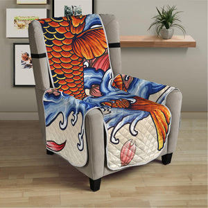 Japanese Koi Fish Tattoo Print Armchair Protector