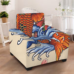 Japanese Koi Fish Tattoo Print Armchair Slipcover