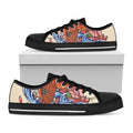 Japanese Koi Fish Tattoo Print Black Low Top Sneakers