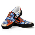 Japanese Koi Fish Tattoo Print Black Slip On Sneakers