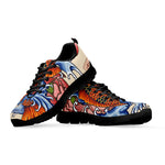 Japanese Koi Fish Tattoo Print Black Sneakers