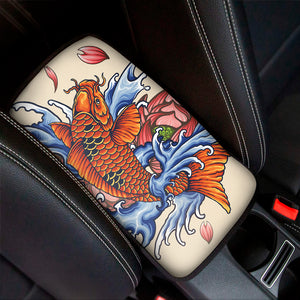 Japanese Koi Fish Tattoo Print Car Center Console Cover