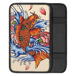 Japanese Koi Fish Tattoo Print Car Center Console Cover