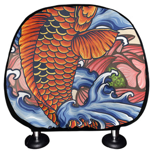 Japanese Koi Fish Tattoo Print Car Headrest Covers