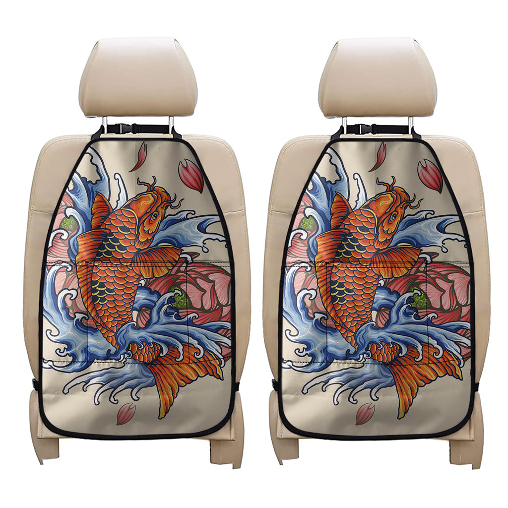 Japanese Koi Fish Tattoo Print Car Seat Organizers