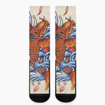 Japanese Koi Fish Tattoo Print Crew Socks