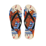 Japanese Koi Fish Tattoo Print Flip Flops