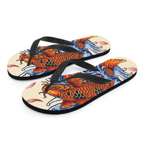 Japanese Koi Fish Tattoo Print Flip Flops