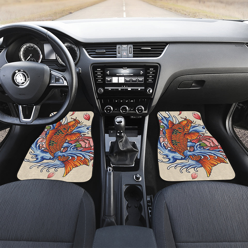 Japanese Koi Fish Tattoo Print Front and Back Car Floor Mats