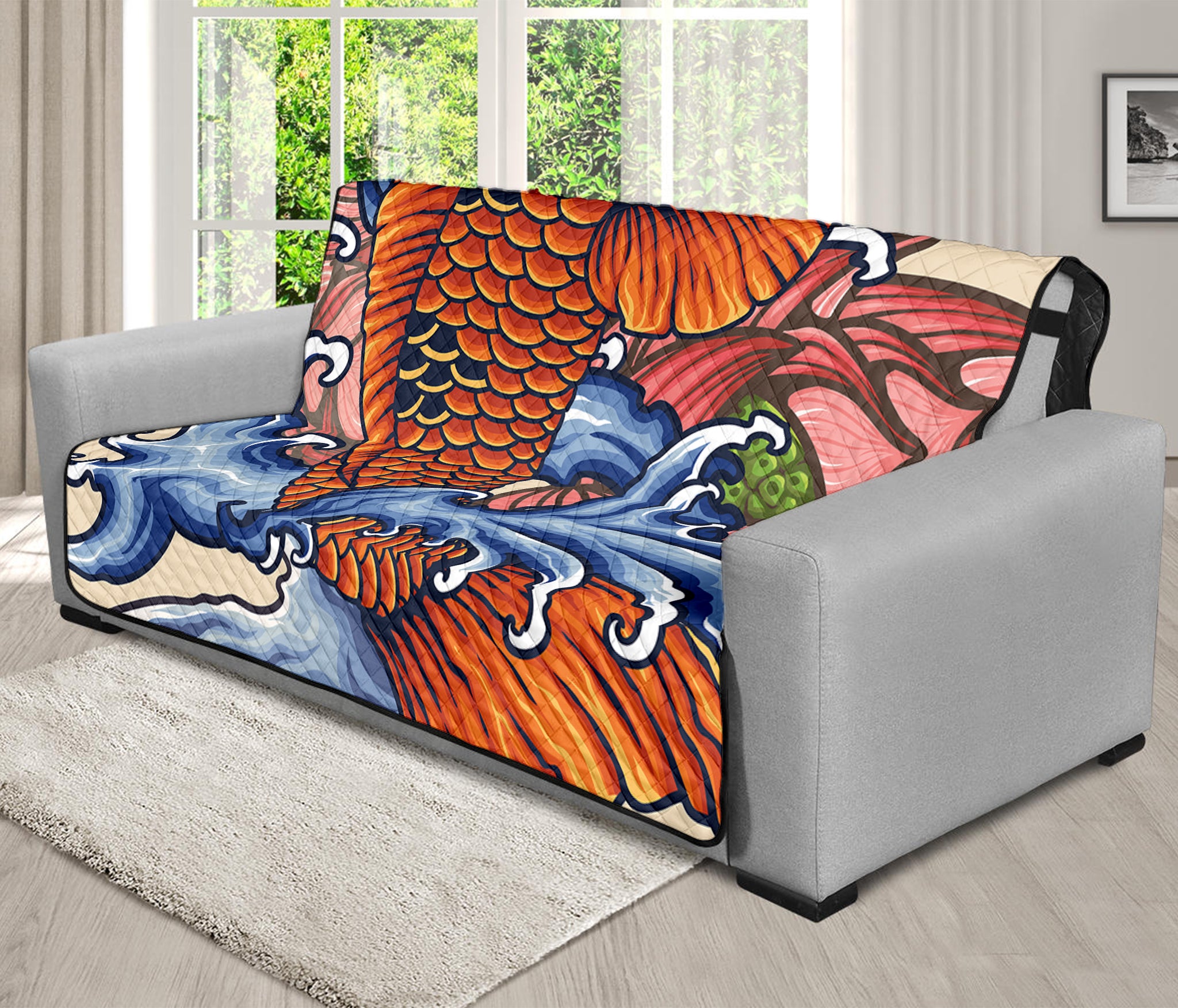 Japanese Koi Fish Tattoo Print Futon Protector