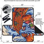 Japanese Koi Fish Tattoo Print Half Sofa Protector