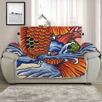 Japanese Koi Fish Tattoo Print Half Sofa Protector