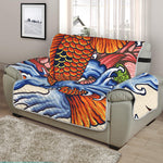 Japanese Koi Fish Tattoo Print Half Sofa Protector