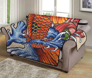 Japanese Koi Fish Tattoo Print Loveseat Protector