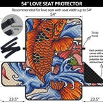 Japanese Koi Fish Tattoo Print Loveseat Protector