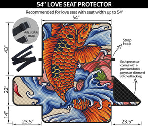 Japanese Koi Fish Tattoo Print Loveseat Protector