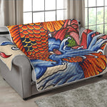 Japanese Koi Fish Tattoo Print Loveseat Protector