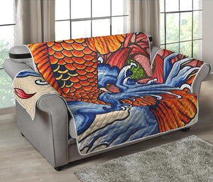 Japanese Koi Fish Tattoo Print Loveseat Protector