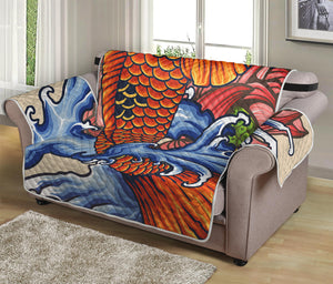 Japanese Koi Fish Tattoo Print Loveseat Protector