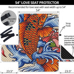 Japanese Koi Fish Tattoo Print Loveseat Protector